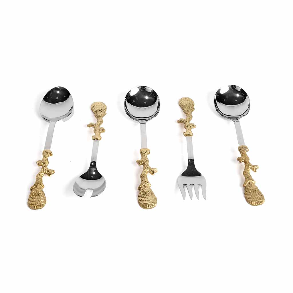 Coral Serving Spoon Set 5pcs , quality cutlery , table cutlery and crockery , flatware , cutlery sets