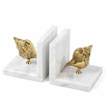 Seashell Bookends , Brass Bookend , Home Décor , Bookend Pakistan