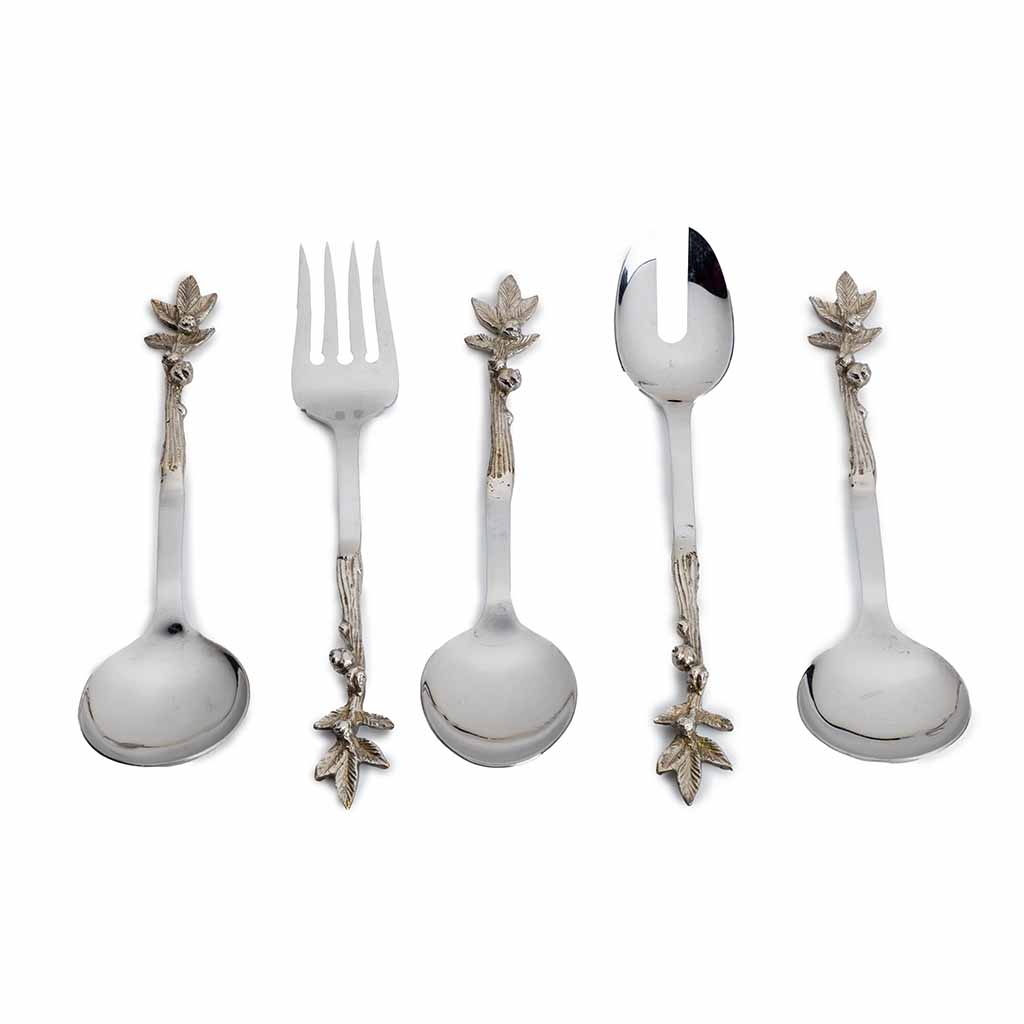Flora Serving Spoon Set 5pcs , quality cutlery , table cutlery and crockery , flatware , cutlery sets